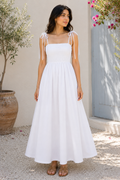 Summer Bloom White Cotton