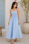 Summer Bloom Sky Blue Cotton