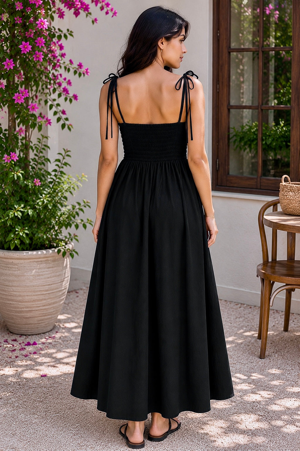 Summer Bloom Black Cotton