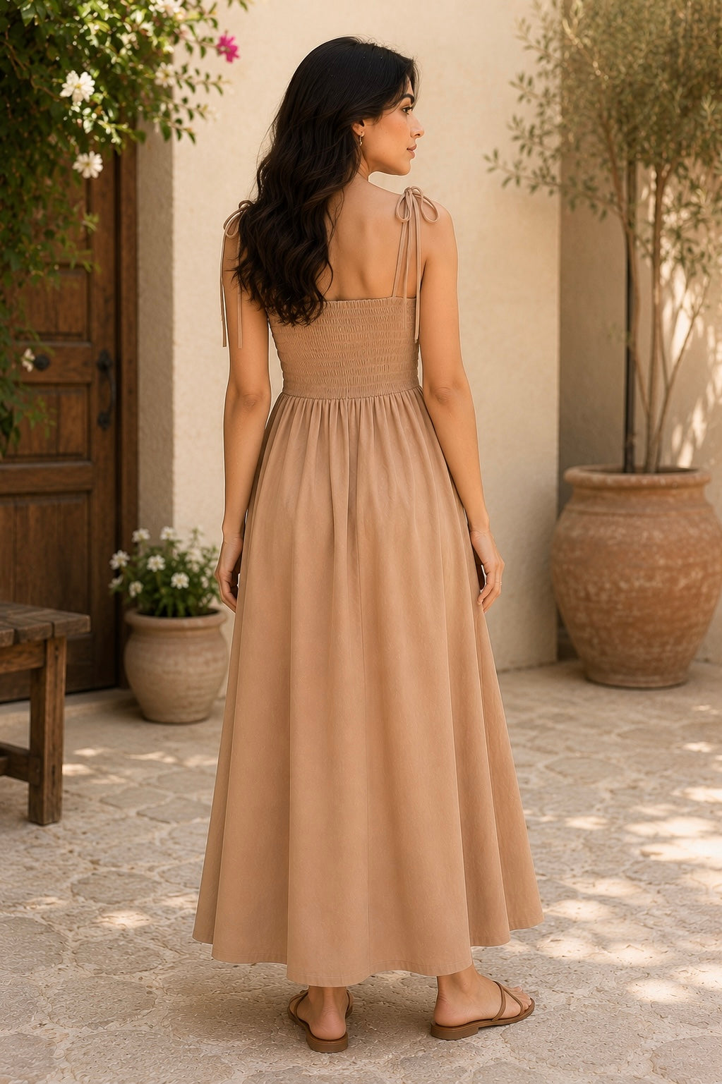 Summer Bloom Beige Cotton
