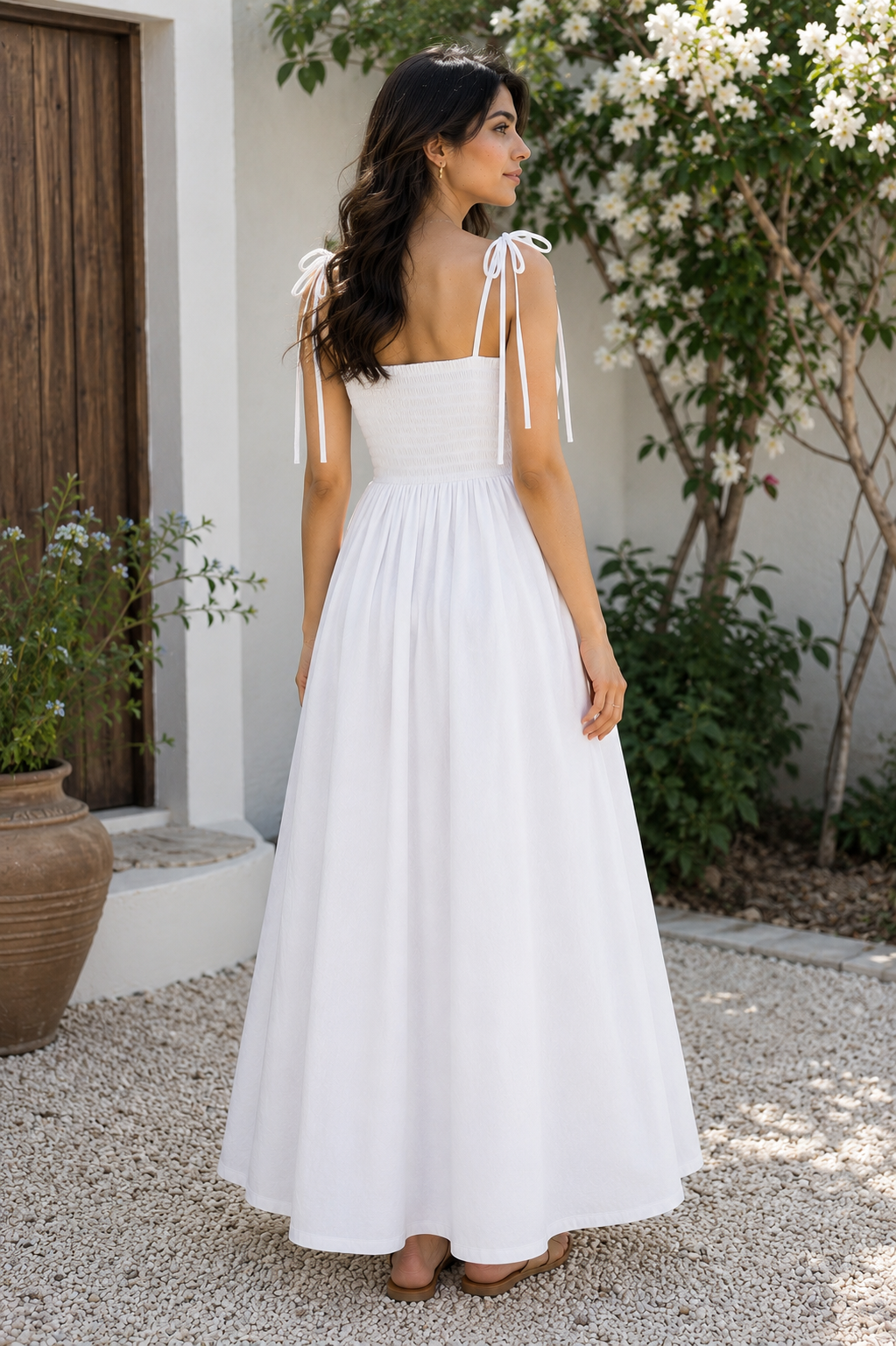 Summer Bloom White Cotton